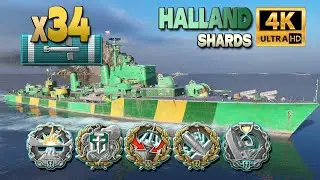 Эсминец Halland: 34 торпедных попадания - World of Warships
