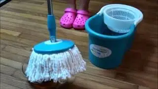 ISPINMOP hurricane Easy magic floor mop 360&deg; bucket 2 heads microfiber spin spinning rotating head