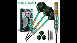 (D DART STORE) ONE80 STEEL TIP DARTS - 22G/24G RENE EIDAMS V4 90% VHD TUNGSTEN DART SET ORIGINAL
