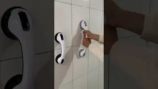 Grab bar,suction cup type no drilling, very easy to install! #elderly #bathroom #home #handel #diy