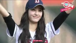 [HeartfxSubs] 120619 MBC Sports Doosan Bears Opening Pitch - f(x) Krystal (en)