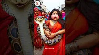 little monk so cute baby face woman has big cobra as pet 😱 #shorts #tutu #funny #cute #pets #snake