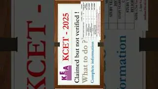 kcet 2025 claimed but not verified|| what to do 😭||#education #exam #kcet |@LearnFromTheBestOne