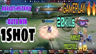 AARLOT VS TOP GLOBAL XBORG IN EXP LANE😱😱 AARLOT 1 SHOT BUILD IN MLBB||2023 AARLOT FREESTYLE 🤔