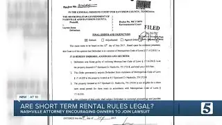 Short term rental owner files class action lawsuit against Metro Nashville