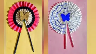 DIy 2 beautiful paper hand fan craft ideas 🪭#craft #diy #craftideas #youtubevideo #fan #handmade 