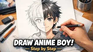 DRAW AN ANIME BOY IN 10 MINUTES! 🤯 (EASY TUTORIAL)#art  #anime