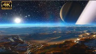 4K 60FPS | Hovering Over An Alien Moon | Beautiful Relaxing Space Ambience | Space Engine
