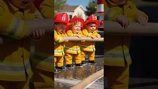 Самая храбрая (и самая маленькая) пожарная бригада! 🚒🐈 #малыш #детскиемоменты #милый