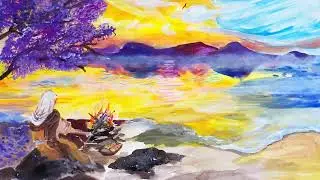 (Song & Story) Cooking Fish with Jesus 2 painting by Amanda Dinan Lyrics by Curtis Sergeant