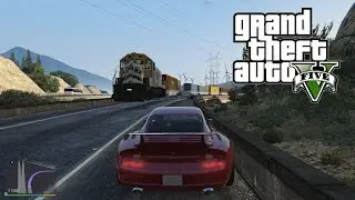 GTA 5 Mods - Train on the highway