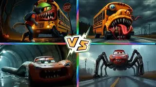 SCHOOL BUS MONSTER 🆚 MCQUEEN MONSTER | COFFIN DANCE