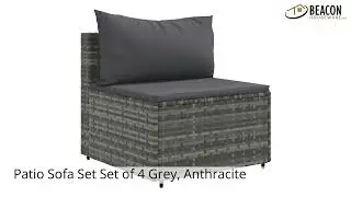 Patio Sofa Set Set of 4 Grey, Anthracite