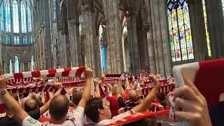 Koln Fans praying and singing Club anthem from FC Koln  before the game tonight against HSV #k&ouml;ln