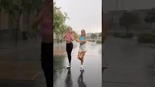 Dancing in the rain!!!💜💗🩵What&rsquo;s better snow or rain??🌧️ ❄️