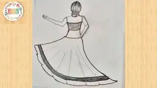 how to draw a girl with beautiful lehenga/girl shading drawing/pencil drawing/very easy drawing
