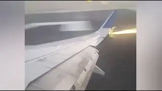 Airplane Wing Strikes the Runway And Destroyed...