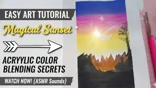 I painted this in a ₹40 diary! 😱 Magical Sunset ASMR Art ✨ 🎭🎨 #Rati Bloom #long video #trending 