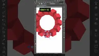 Abstract 3d Cube Polyhedra Frame Geometric Logo Design in Adobe Illustrator CC 2022 #shorts