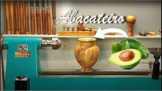 Torneando Vaso com madeira de ABACATEIRO  @wood turning