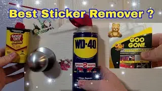 Goof Off, WD4O и Goo Gone. Лучший обзор из всех трёх, для удаления наклеек и жевательной резинки.