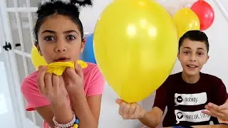 Heidi and Zidane playing with colorful balloons 🎈fun video for kids