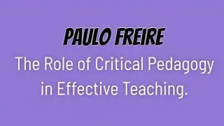 Critical Pedagogy.
