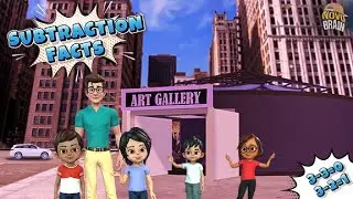 Subtraction in an Art Gallery!? #math #earlylearning | Grade 1 Math | #animation #fun
