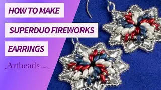 How to Make SuperDuo Fireworks Earrings - 4th of July Jewelry Making Tutorial