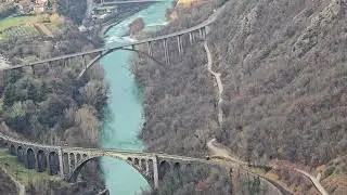 2025-01-24 Skalnica: pogled na Solkanski most in Sočo