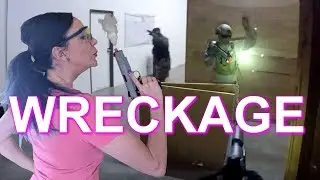 Airsoft Girl WRECKS with pistol! [Elite Force 1911 TAC]