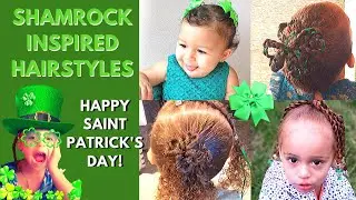 Hairstyles for St Patrick's Day | Shamrock ponytail hairstyles | 4-Leaf Clover☘️