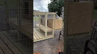Custom 4x6x5 2 bay dog kennel with rotating food bowl