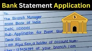 How to Write an Application to Branch Manager for Bank Statement | Easy Guide in English