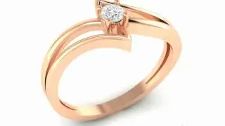 Lila Glitter Diamond Ring - 3D - Virani