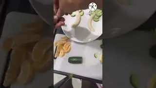 Orange, banana, cucumber decoration||￼ salad, fruit decoration#shorts #youtube