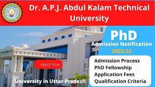 PhD Notification 2022 | University in Uttar Pradesh | DR A P J Abdul Kalaam Technical University