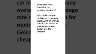 What is the most affordable car insurance company?
