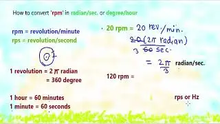 how to convert rpm into radian/second or degree/hour | Dimensional analysis, IIT-JEE physics classes