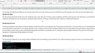 Workbook Objects