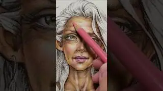 Mature face fairy fantasy #coloredpencils Wildflower Folk #coloringbook Christine Karron #coloring