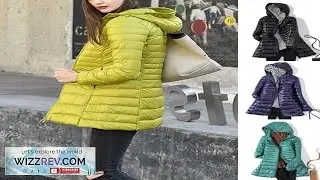 Women Duck Down Coat Ultralight Winter Jacket Hooded Long Overcoat Plus Size