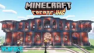 Making a working TRAIN STATION with the Create Mod in Minecraft!