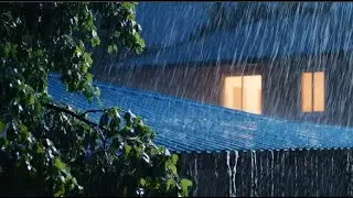 Relaxing Heavy Rain & Thunder on a Tin Roof 🌧️ Stormy Night for Sleeping and Insomnia