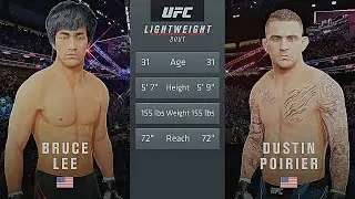 Bruce Lee Vs. Dustin Poirier : UFC 4 Gameplay (Legendary Difficulty) (AI Vs AI) (PS5)