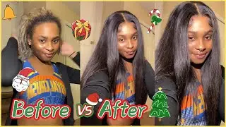 🎅🏼Review For Lace Closure Wig | 4x4 HD Lace 18Inches Straight Wig Install Ft. #Elfinhair