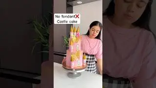 No fondant castle cake😱#caketips #tipsandtricks #cakehacks #viralshorts #trendingcake