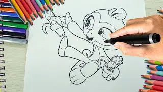 SIMPLE COLORING - How to color MONKEY Fingerlings | Colorings pages and drawing for kids