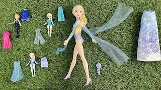 Disney Doll Collection | Frozen Elsa and Anna, Belle, Ariel | Unboxing Disney Mattel playset
