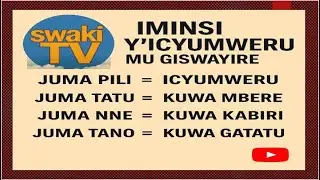 IMINSI Y'ICYUMWERU MU GISWAHILI SANIFU: SIKU ZA WIKI KATIKA KISWAHILI SANIFU